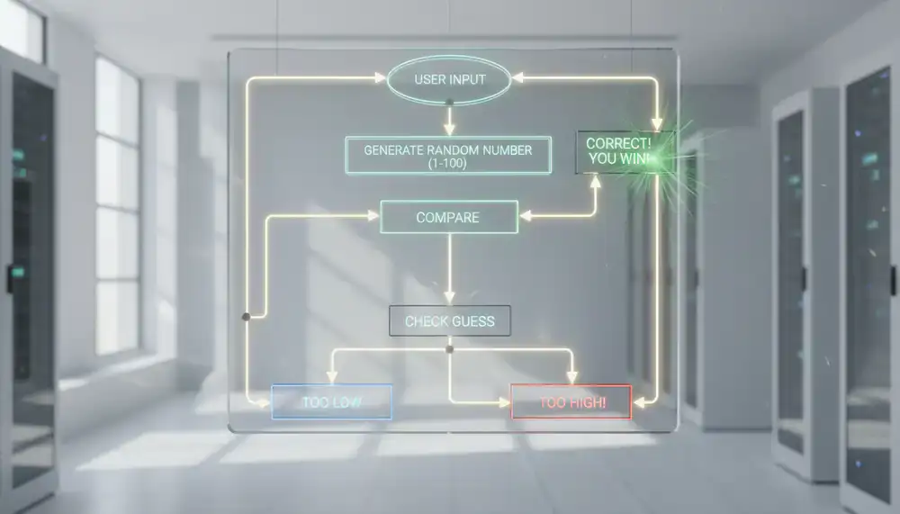 Diagrama de arquitectura del juego de adivinar el número